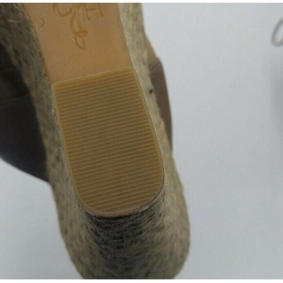 Nwob Cole Haan Nikeair Heath Womens Tan Leather Fabric Lace Up Wedge sandal 10B - Picture 10 of 10